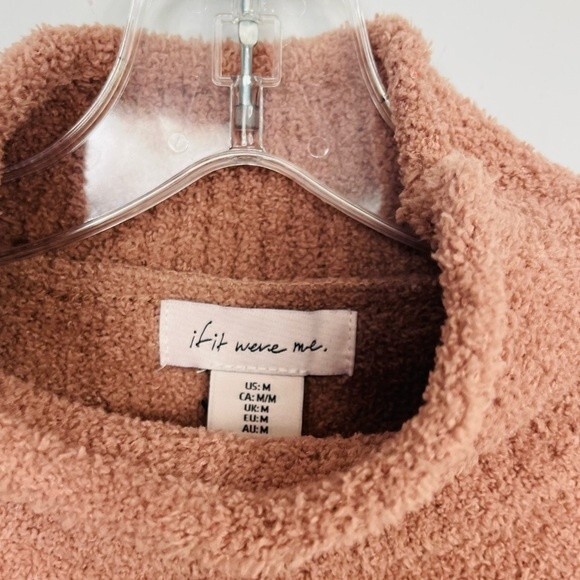 NWT If It Were Me Cozy Sherpa Fuzzy Crop Boxy Drop Shoulder Loungewear Sweater M - Picture 5 of 11